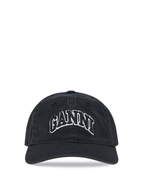  가니 로고 캔버스 볼캡 A6900 BLACK - GANNI