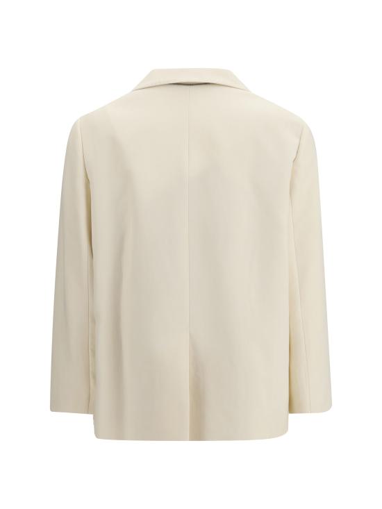  브루넬로 쿠치넬리 모닐리 비스코스 & 리넨 플루이드 트윌 블레이저 MH1267621 CREAM - BRUNELLO CUCINELLI