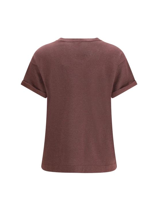 26SS 브루넬로 쿠치넬리 스파클링 캐시미어 실크 니트 티셔츠 M41810000 RHUBARB - BRUNELLO CUCINELLI