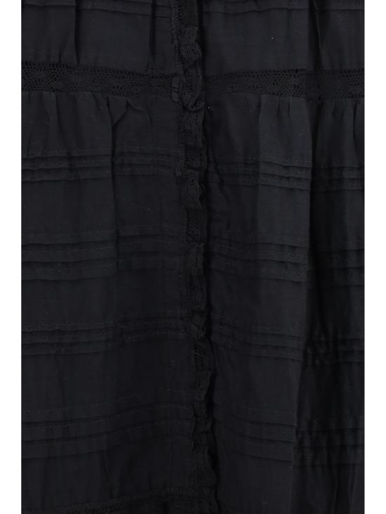 26SS 이자벨마랑에뚜왈 폴 롱 코튼 앤 플로럴 레이스 드레스 RO0951FAD1J05E BLACK - ISABEL MARANT ETOILE