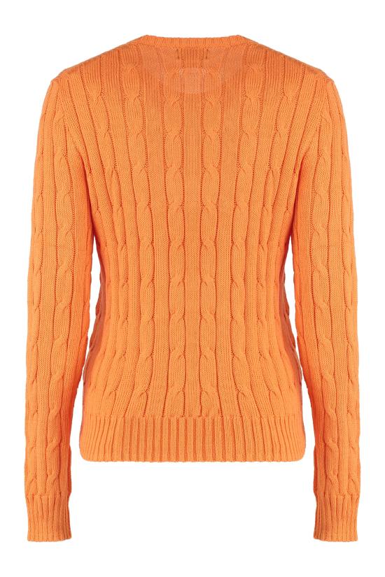25FW 폴로 랄프로렌 포니 로고 피마코튼 케이블 니트 스웨터 211971869 ORANGE - POLO RALPH LAUREN