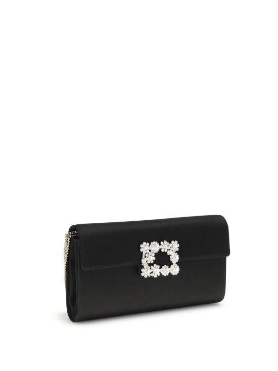 25FW 로저비비에 플라워 스트라스 버클 클러치 RBWAMFD0200RS0 BLACK