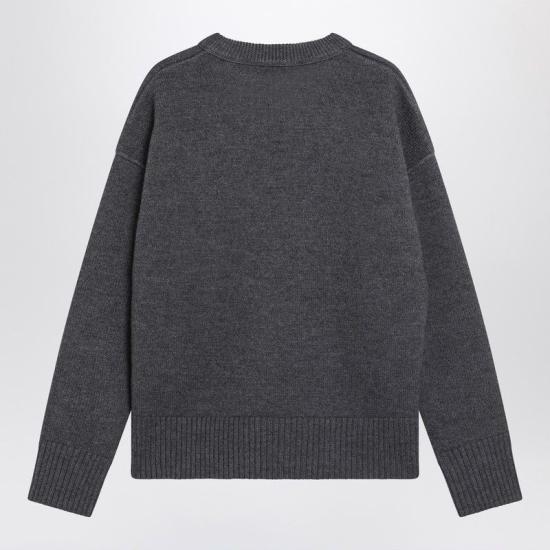 26FW 아미 빅 하트 울 크루넥 스웨터 UKS838U018 084 GREY - AMI