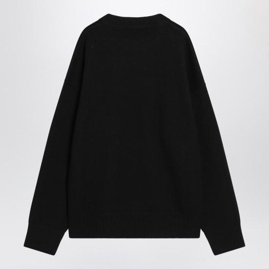 26FW 아미 빅 하트 울 크루넥 스웨터 UKS838U018 009 BLACK - AMI
