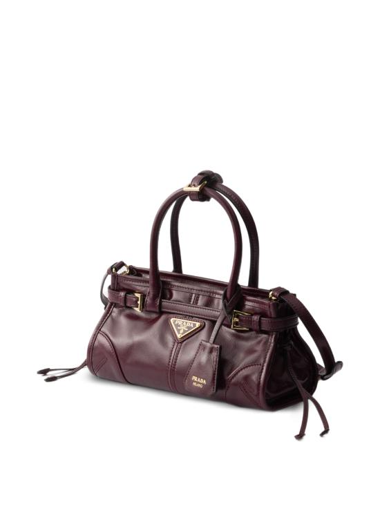 26FW 프라다 보니 미니 가죽 핸드백 1BA486OOM2CYR F0LV7 BURGUNDY - PRADA
