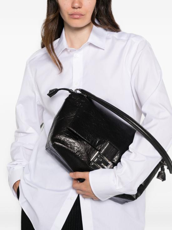 26FW 펜디 바게트 소프트 대형 가죽 숄더백 8BR857B14M F0QA1 BLACK - FENDI