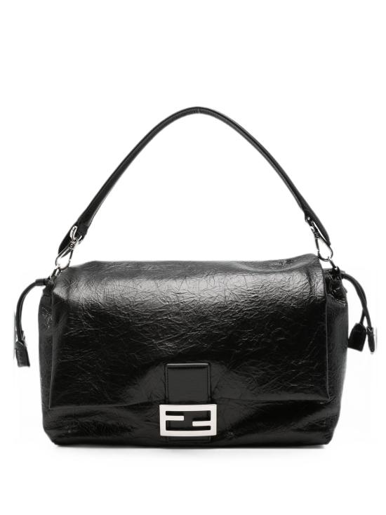 26FW 펜디 바게트 소프트 대형 가죽 숄더백 8BR857B14M F0QA1 BLACK