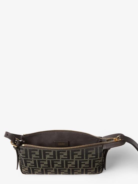 26FW 펜디 FF 자카드 지퍼 탑 스몰 숄더백 FF 자카드 지퍼 탑 스몰 숄더백 8BS123B17A F14YN BROWN - FENDI