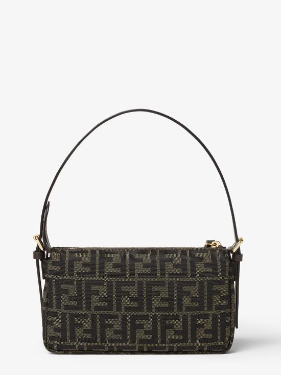 26FW 펜디 FF 자카드 지퍼 탑 스몰 숄더백 FF 자카드 지퍼 탑 스몰 숄더백 8BS123B17A F14YN BROWN - FENDI
