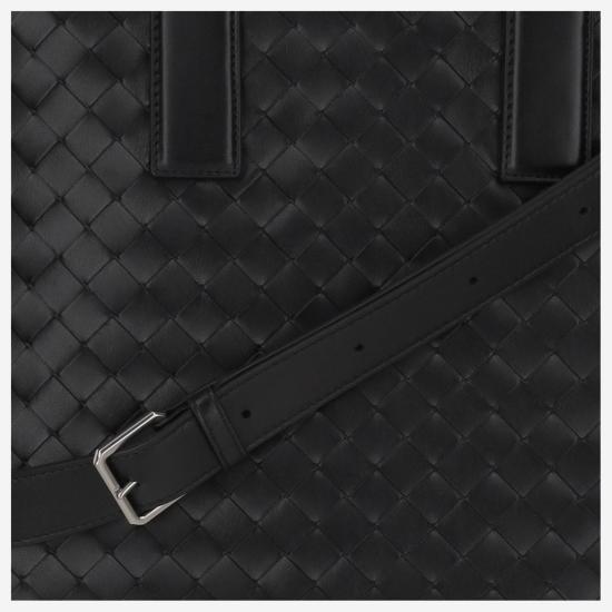  보테가베네타 인트레치아토 지퍼 노스 사우스 토트백 815783 BLACK - BOTTEGA VENETA