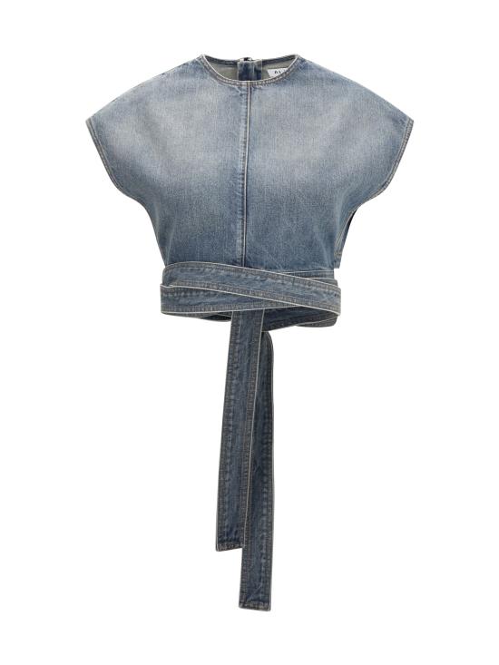 26SS 알라이아 민소매 티셔츠 AA9H1482D026C BLUE - ALAIA