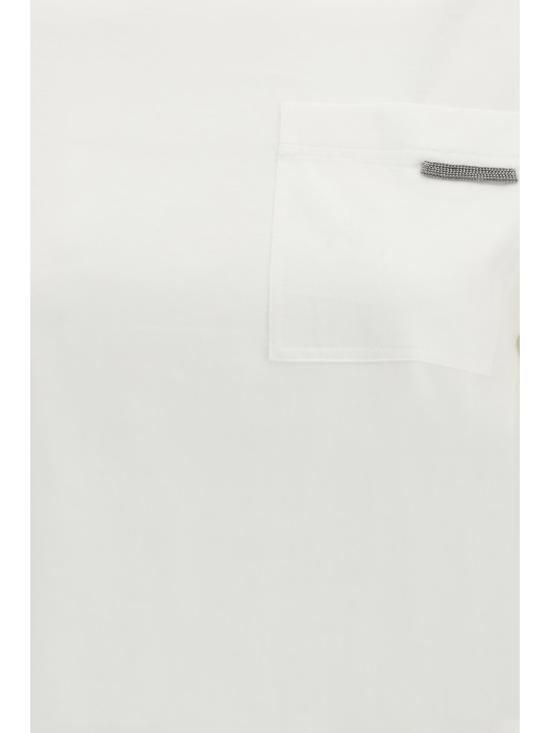 26SS 브루넬로 쿠치넬리 샤이니 탭 코튼 저지 티셔츠 M0T81EC710 WHITE