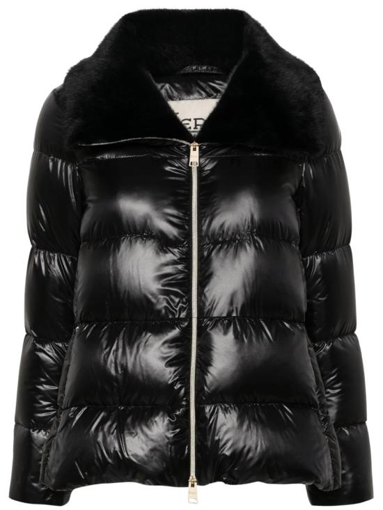 26FW 에르노 울트라라이트 나일론 & 레이디 얼터너티브 퍼 다운 자켓 PI001923D12017Z9300 Black