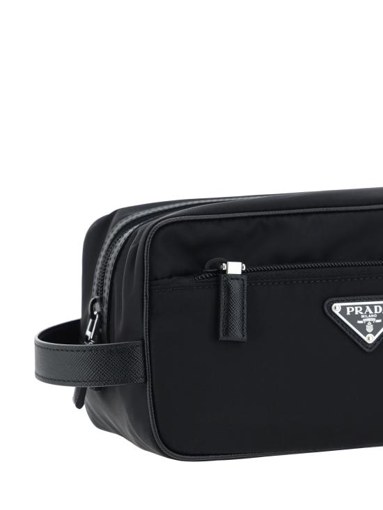 26FW 프라다 리나일론 앤 사피아노 레더 트래블 파우치 2NA8192DMH BLACK - PRADA