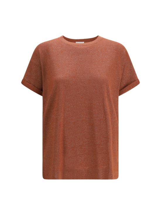 26SS 브루넬로 쿠치넬리 스파클링 캐시미어 실크 니트 티셔츠 M41810000 RED - BRUNELLO CUCINELLI