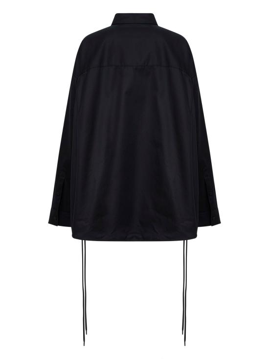 26SS 발렌시아가 레이스 업 셔츠 857835TTP081000 BLACK - BALENCIAGA