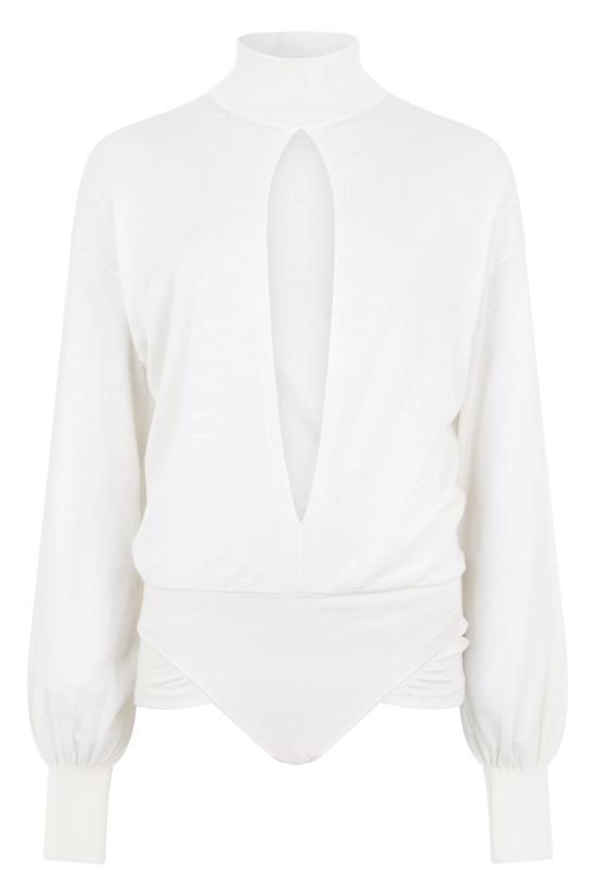  알라이아 바디수트 티셔츠 AA9B0340M922A WHITE