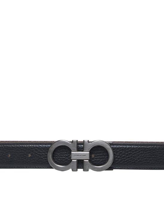 26FW 살바토레 페라가모 간치니 리버시블 레더 벨트 670428DOUBLEADJUS780486 BLACK - SALVATORE FERRAGAMO