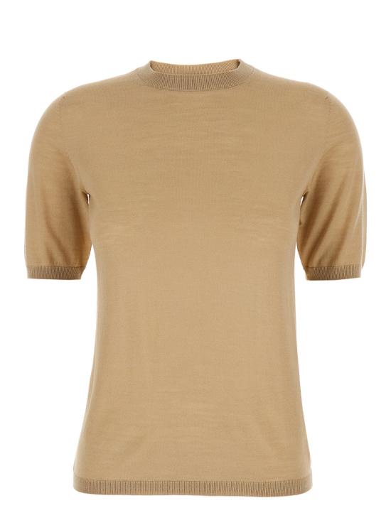 25FW 막스마라 GERICO 버진울 반소매 니트 탑 2521366161600 BEIGE