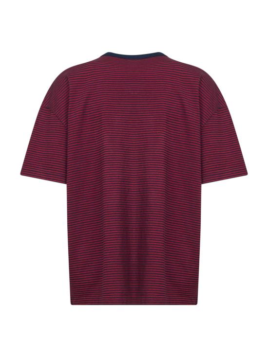 26SS 프라다 스트라이프 패턴 포켓 티셔츠 3575BOOO18V9F0X57 RED - PRADA