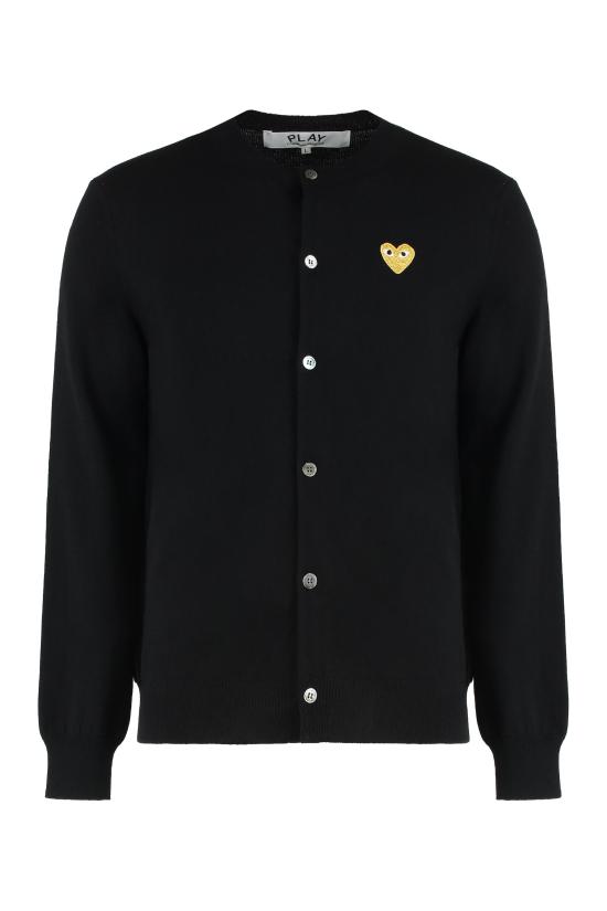  꼼데가르송 플레이 골드 하트 니트 가디건 AX N049 051 BLACK