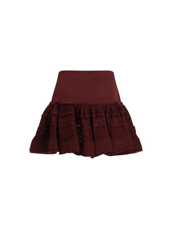 26SS 알라이아 스커트 AA9J2480K164C BURGUNDY - ALAIA