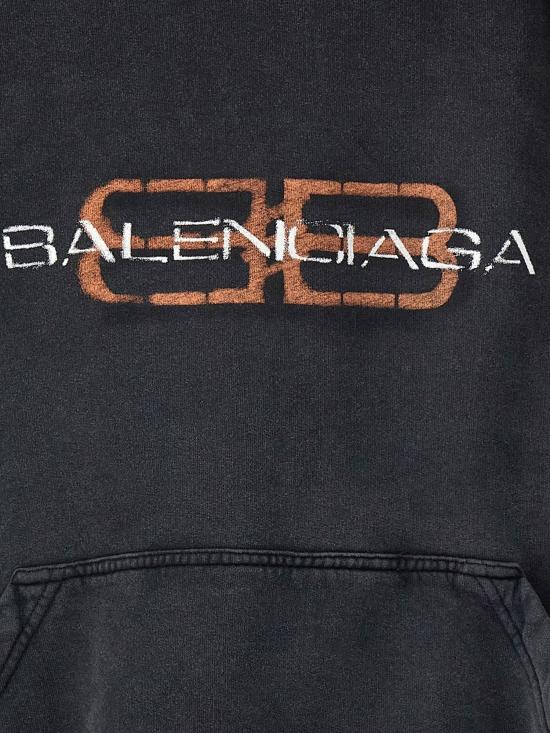 25FW 발렌시아가 후드 티셔츠 850349 BLACK - BALENCIAGA