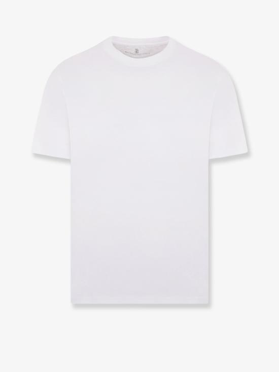 26FW 브루넬로 쿠치넬리 코튼 저지 크루넥 티셔츠 M0B131308 WHITE