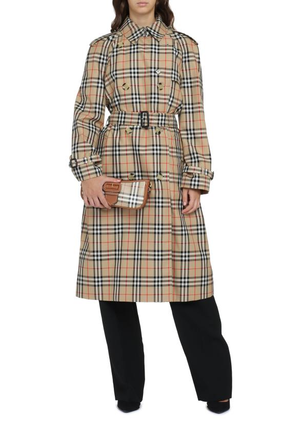  버버리 롱 체크 개버딘 트렌치 코트 8072716 BEIGE - BURBERRY