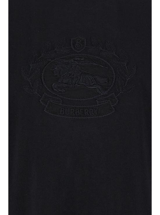  버버리 프로섬 자수 로고 코튼 티셔츠 8095104 BLACK - BURBERRY