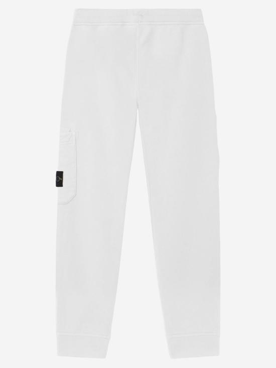 26SS 스톤 아일랜드 브러시드 오가닉 코튼 플리스 레귤러 핏 조거 팬츠 6200003 WHITE - STONE ISLAND