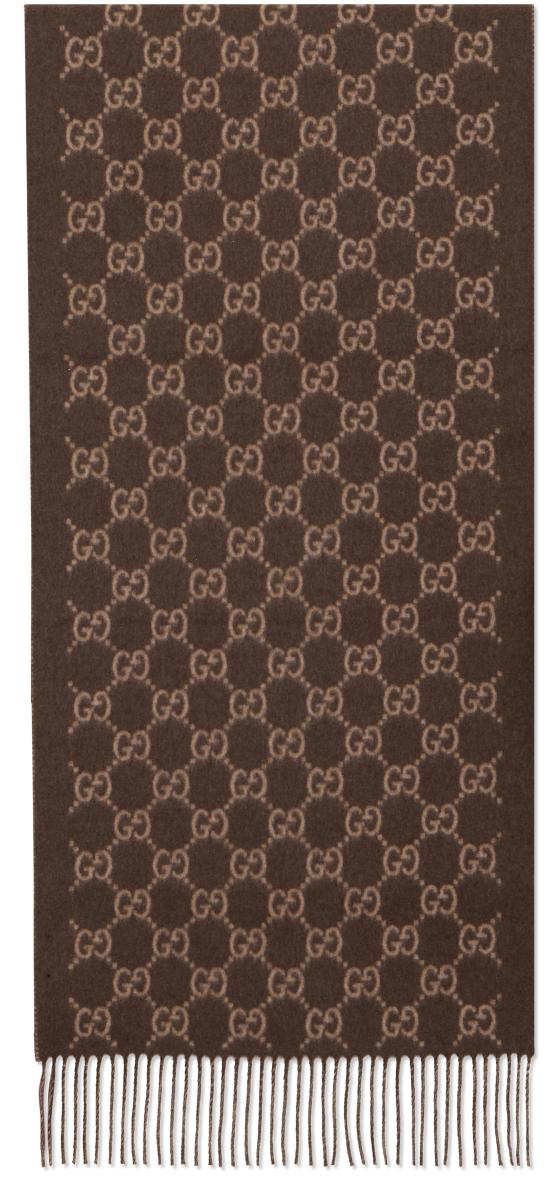 26SS 구찌 GG 캐시미어 스카프 812317 BROWN - GUCCI