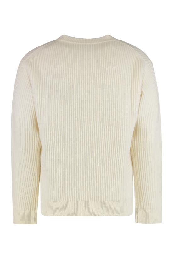 25FW 메종키츠네 폭스 헤드 울 립드 스웨터 PM00811KT1149 BEIGE - MAISON KITSUNE