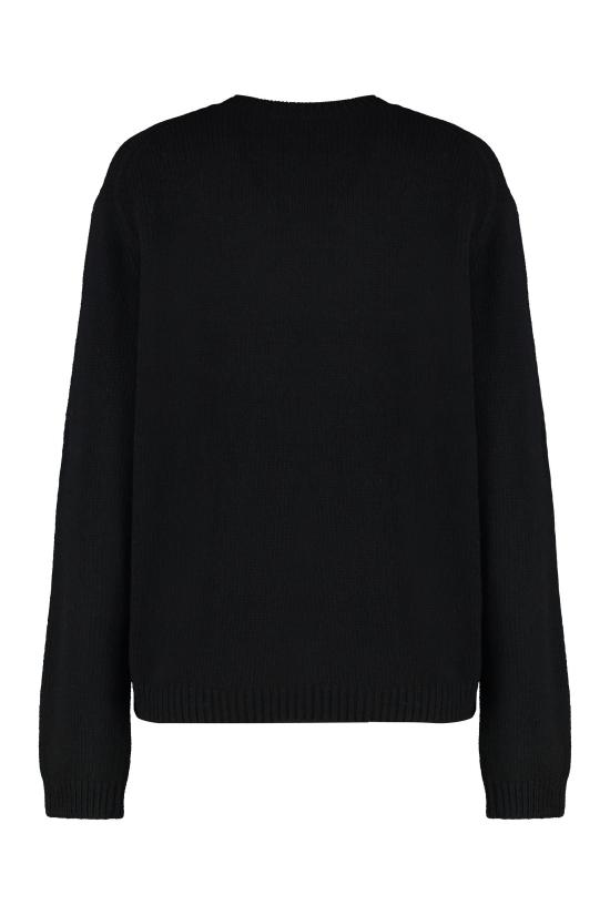25FW 메종키츠네 드레스드 폭스 인타르시아 울 점퍼 PW00812KH0002 BLACK - MAISON KITSUNE