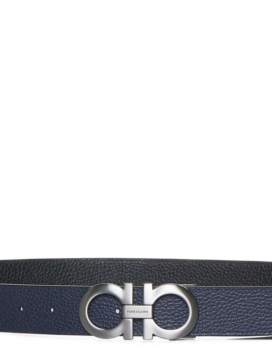 26FW 살바토레 페라가모 간치니 레더 벨트 675542DOUBLEADJUS776307 BLACK - SALVATORE FERRAGAMO