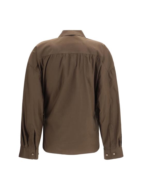 26FW 르메르 스트레이트 칼라 트위스트 셔츠 SH1141LF1500 BROWN - LEMAIRE