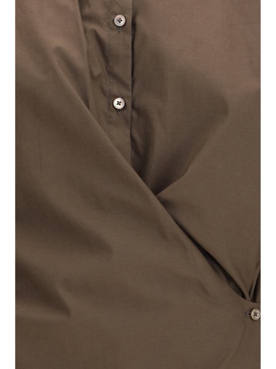 26FW 르메르 스트레이트 칼라 트위스트 셔츠 SH1141LF1500 BROWN