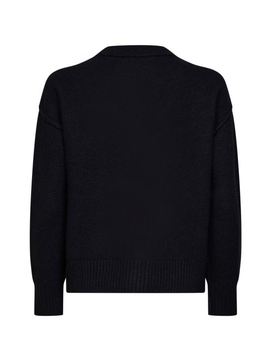 26FW 아미 하트 로고 인타르시아 V넥 가디건 UKC367018009 BLACK - AMI