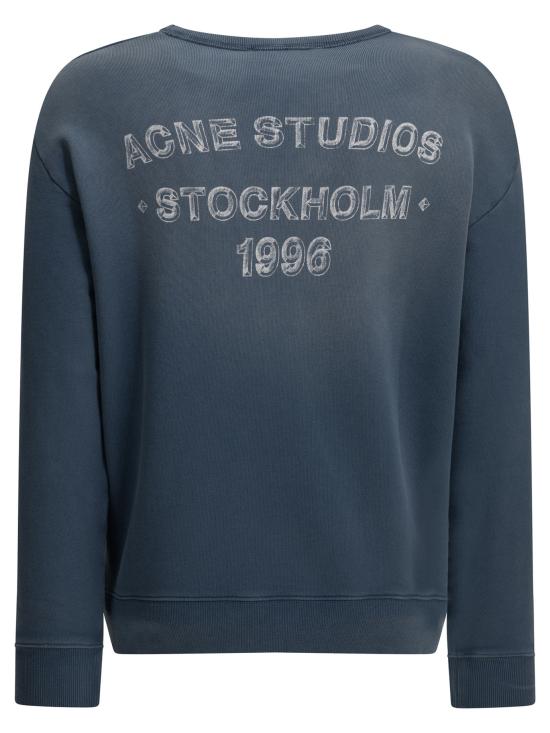 26FW 아크네 스튜디오 워시드 로고 스웨트셔츠 CI0216BG3 Blue - ACNE STUDIOS