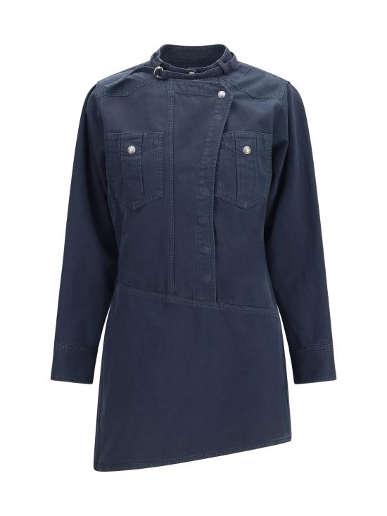 26SS 이자벨마랑에뚜왈 누리아 라이트웨이트 코튼 데님 셔츠 드레스 RO0959FAD1G04E BLACK - ISABEL MARANT ETOILE