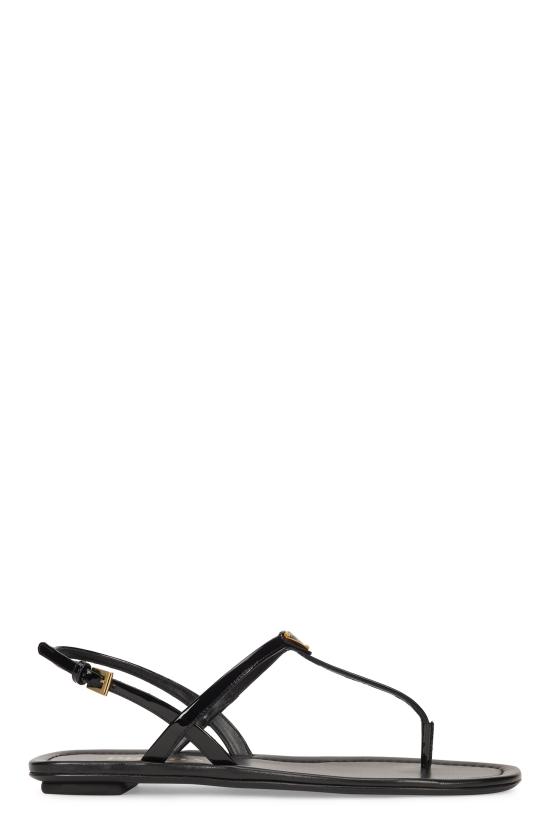26SS 프라다 삼각로고 페이턴트 플립플랍 샌들 1Y395O F 005 BLACK