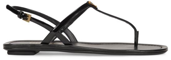26SS 프라다 삼각로고 페이턴트 플립플랍 샌들 1Y395O F 005 BLACK - PRADA