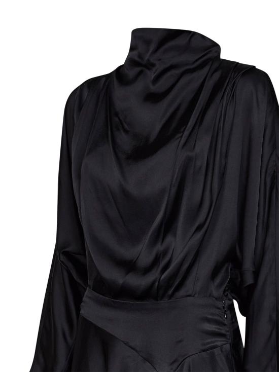 26FW 이자벨마랑 넬린 드레이프 사틴 드레스 RO1094FAD3J13I01BK BLACK - ISABEL MARANT