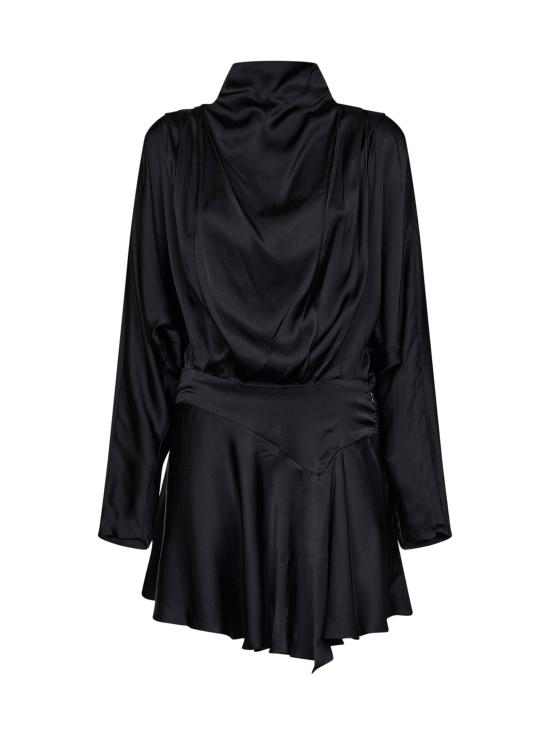 26FW 이자벨마랑 넬린 드레이프 사틴 드레스 RO1094FAD3J13I01BK BLACK