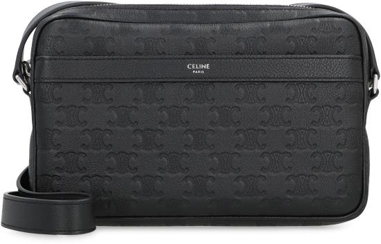 25FW 셀린느 트리옹프 엠보싱 미디엄 메신저 백 117003FS3 BLACK - CELINE