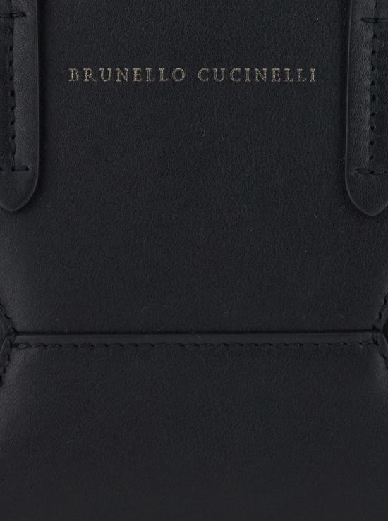 26FW 브루넬로 쿠치넬리 카프스킨 BC Duo 미니 백 모닐레 장식 MBXAD2675 BLACK - BRUNELLO CUCINELLI