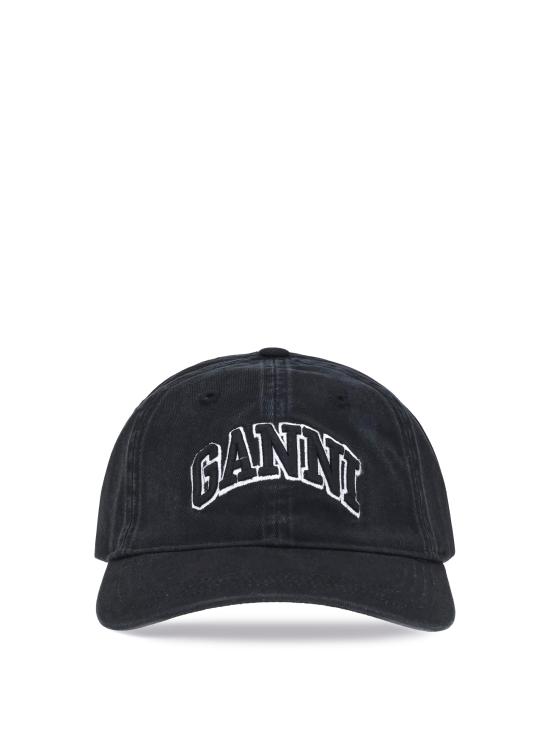  가니 로고 캔버스 볼캡 A6900 BLACK - GANNI
