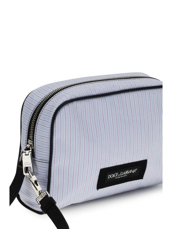 26SS 돌체앤가바나 Calfskin and striped poplin 핸드백 BM2500A0390 BLUE - DOLCE & GABBANA