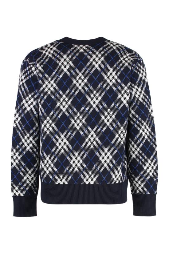 25FW 버버리 체크 울 블렌드 가디건 8111383 NAVY