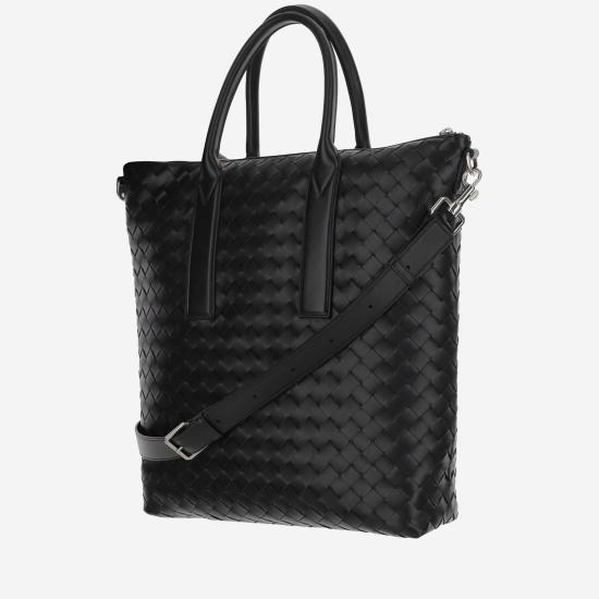  보테가베네타 인트레치아토 지퍼 노스 사우스 토트백 815783 BLACK - BOTTEGA VENETA
